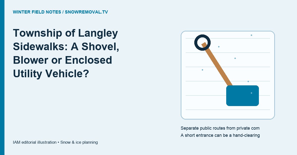 Township of Langley Sidewalks: A Shovel, Blower or Enclosed Utility Vehicle? — annotated editorial planning illustration