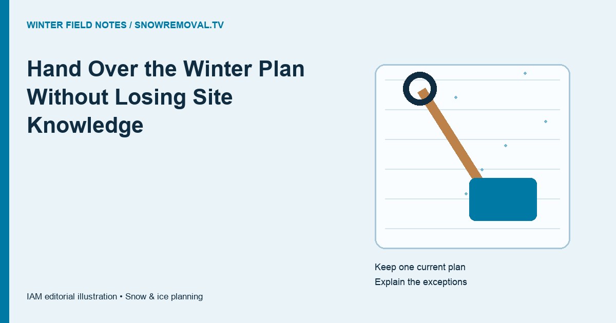 Hand Over the Winter Plan Without Losing Site Knowledge — annotated editorial planning illustration