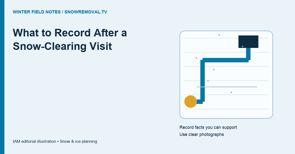 What to Record After a Snow-Clearing Visit — annotated editorial planning illustration