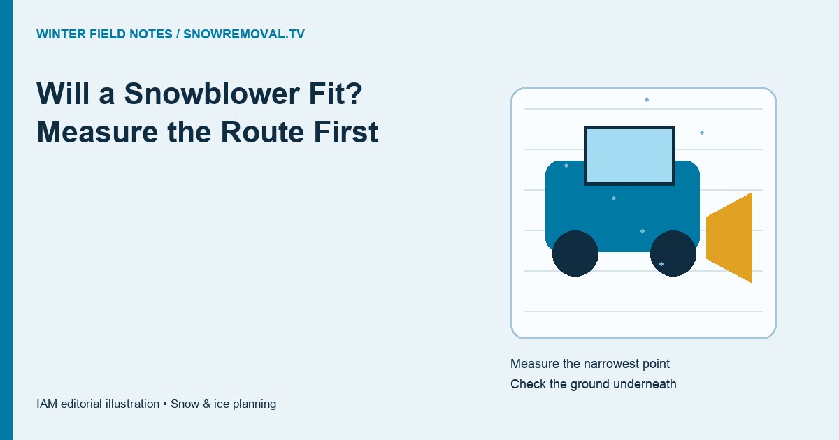 Will a Snowblower Fit? Measure the Route First — annotated editorial planning illustration